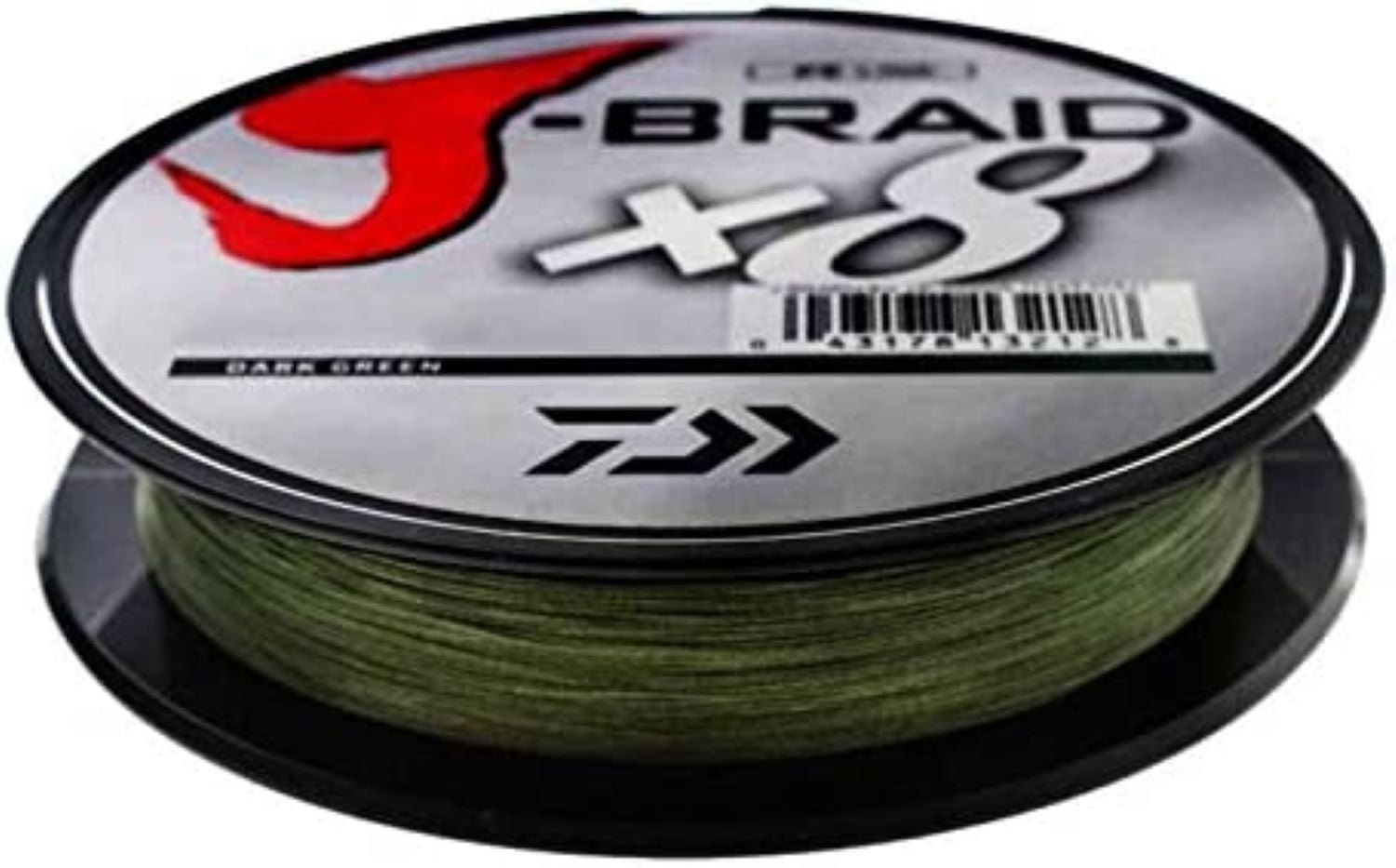 Daiwa 150 Yard J-Braid X8 Braided Fishing Line - 10 lb. Test - Dark Green