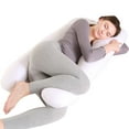 thumbnail image 4 of Topchances Pregnancy Pillow Maternity Belly Contoured Body with Cotton Cover White, 4 of 8