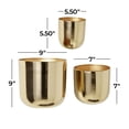 thumbnail image 4 of DecMode 9", 7", 6"H Round Gold Metal Floating Wall Planter (3 Count), 4 of 13