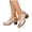 A Beige, variant on Women's Retro Hollow Out Platform Sandals Chunky Mid Heel Peep Toe Summer Dress Shoes Casual Slingback Slides Black Size 6.5