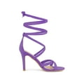 thumbnail image 7 of BLISSFUL STEP Women's Lace Up Heel Stiletto High Heels Sandals Purple 6, 7 of 7