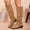 Brown, variant on Women's Chunky Heel Knee High Boots, Fall Winter Pointed Toe Slouch Chunky Heel Boots with Breathable Lining, Trendy Footwear for Daily Leisure