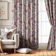 thumbnail image 2 of Vargottam Room Darkening Curtains - Meadow Bloom Pattern, Set of 2 Panels, 52" x 96" - Grommet-Top Blackout Window/Door Drapes for Bedroom, Nursery & Living Room - Multicolor, 2 of 9