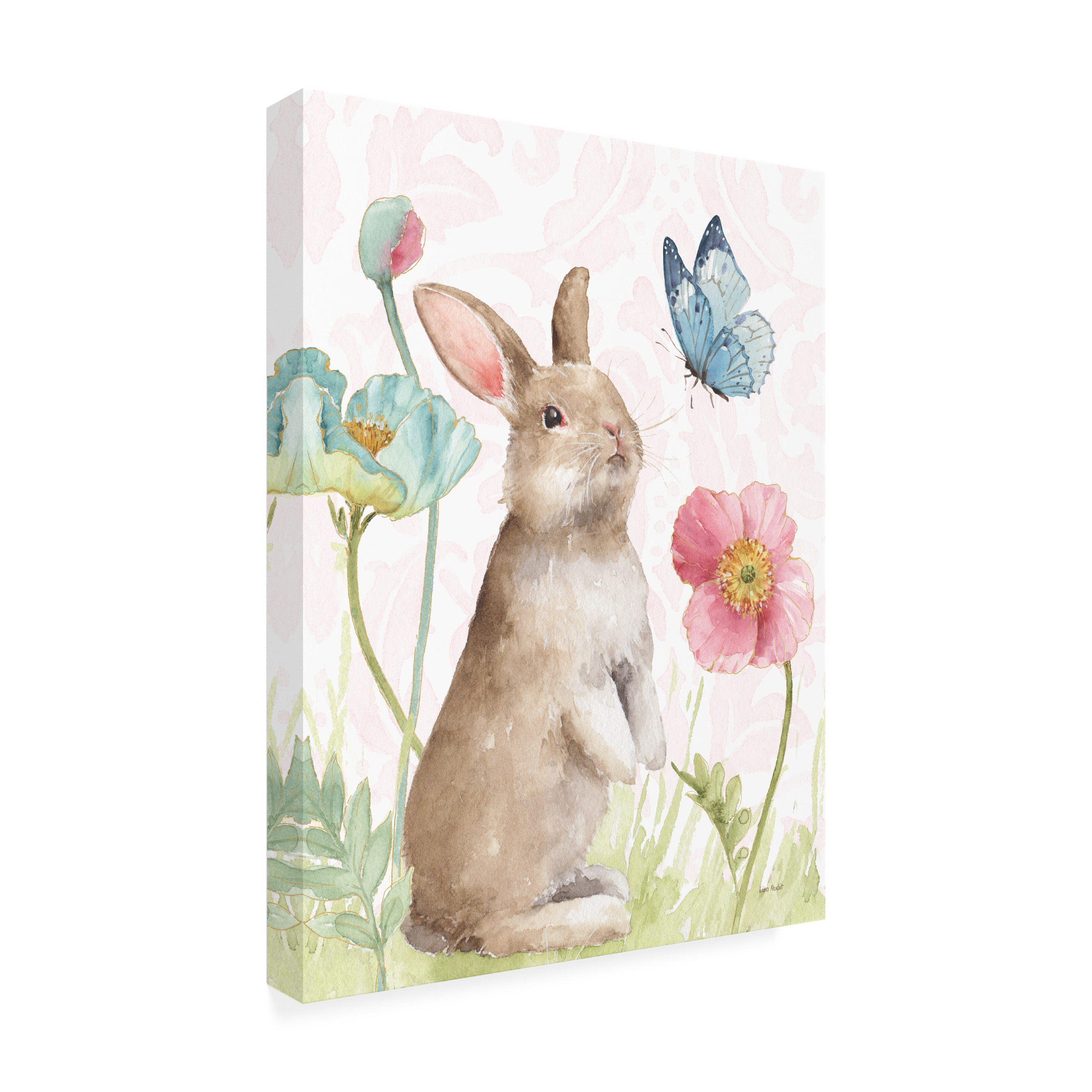 Trademark Fine Art 'Spring Softies Bunnies II Pink' Canvas Art by Lisa Audit