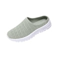 thumbnail image 2 of Women's Mesh Knit Mule Sneakers - Slip-on Backless Walking Shoes, Lightweight Breathable Casual Loafers, Comfortable Sporty Slides for Travel & Daily Wear,Green,40, 2 of 10