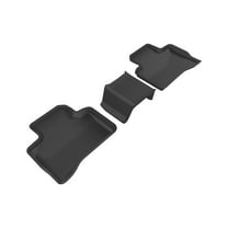3D MAXpider Second Row Custom Fit All-Weather Floor Mat for Select Mercedes-Benz GLC-Class (X205) Models - Kagu Rubber (Black)