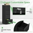thumbnail image 5 of 4-Drawer File Cabinet with Lock,Metal Vertical Filing Cabinets for Home Office,Under Desk File Cabinets for Letter/Legal/A4 Size Files,Easy Assemble,Black, 5 of 8