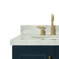thumbnail image 4 of Ariel Taylor 31 In. Oval Sink Vanity With Carrara White Marble Countertop In Midnight Blue, 4 of 10