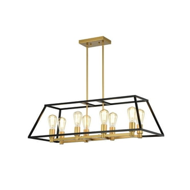 Warehouse of Tiffany 8-Light Linear Kitchen Island Chandelier HM224/8BG
