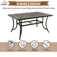 thumbnail image 6 of CASAINC 59 in. W x 40 in. D Aluminum Ceramic Tile Top Rectangular Dining Table with Umbrella Hole Not included Chair, 6 of 7