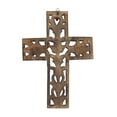 thumbnail image 6 of DecMode Brown Mango Wood Carved Cross Biblical Wall Decor, 6 of 7