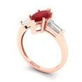 thumbnail image 2 of Three-Stone Engagement Ring for Women - 2ct Simulated Ruby in 18K Rose Gold Promise Ring, 2 of 6