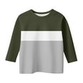 thumbnail image 5 of Girls Fashion Tops Army Green Long Sleeve Shirt Boys Girls Crew Neck Casual Basic Tees Fall Tops 3-4 Years Boy Clothes, 5 of 5