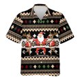 thumbnail image 3 of Camisa hawaiana con estampado 3D de Papá Noel y renos para hombre, camisas hawaianas informales de manga corta para fiestas navideñas, 3 of 5
