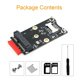 thumbnail image 5 of Adaptador Wifi 2X M.2 Mini PCIE Tarjeta de red inalámbrica a M2 NGFF Clave A+E Tarjeta Wifi Raiser con ranura para tarjeta SIM, 5 of 5