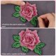 thumbnail image 5 of 6 parches bordados de flores rosas y verdes de 3 estilos, parche vintage para coser, parches florales surtidos para reparar insignias, apliques a granel, 5 of 5
