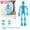 Sky Blue, variant on 1Pc Sky Blue Plastic Posable Skeleton Action Figure,Fully Articulated Mini Skeleton with Display Stand for Halloween Desk Shelf Decor Collectible,One Size,Sky Blue (Clearance)