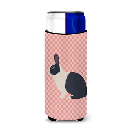 

Carolines Treasures BB7958MUK Dutch Rabbit Pink Check Michelob Ultra Hugger for Slim Cans