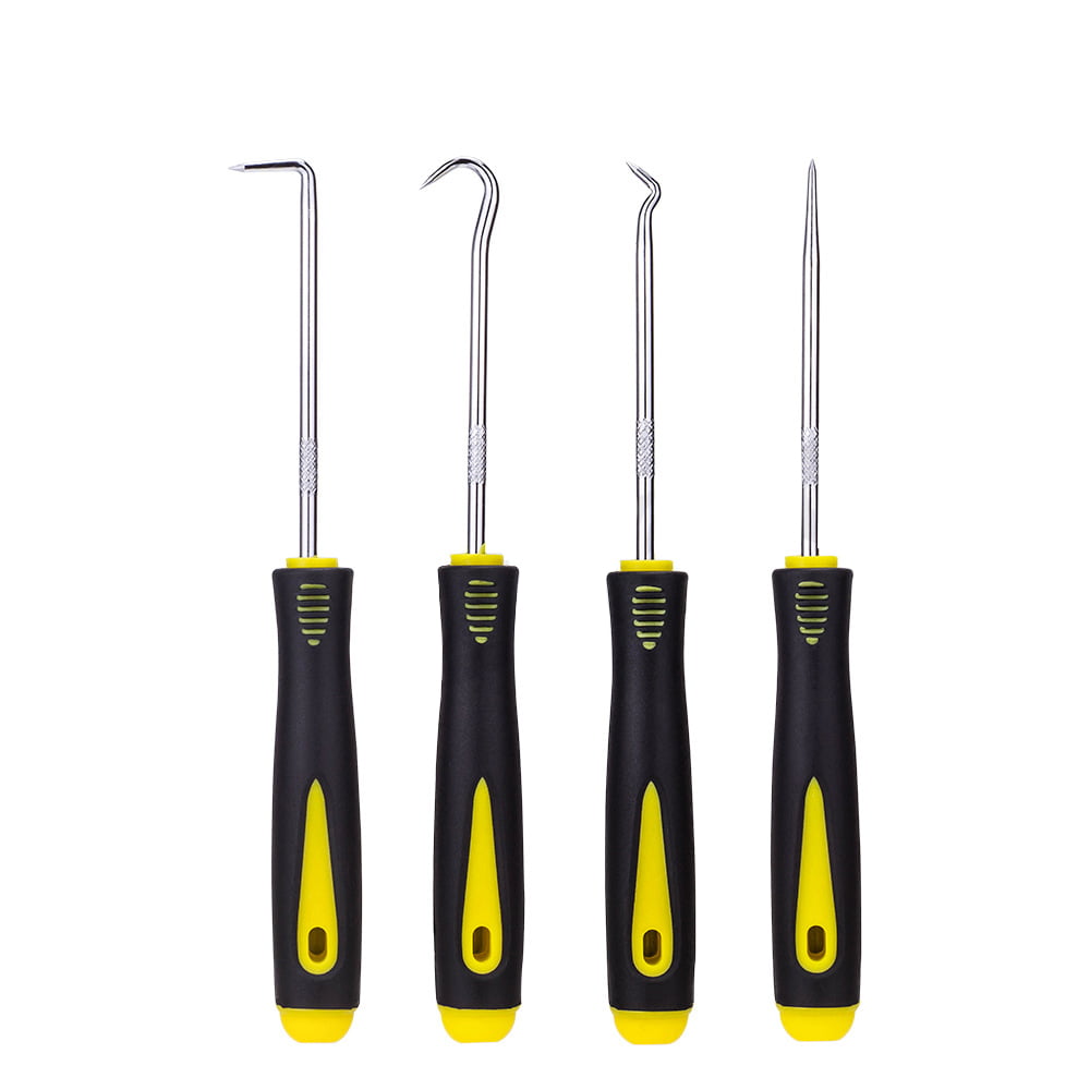 4 pcs Double Ended Pick And Hook Set O-Ring Removal Scraper Mechanic Tools 