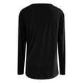 thumbnail image 4 of MIXUE Boho Tops For Women Autumn Winter Solid Color Round Neck Long Sleeve Casual Basic Pullover Shirts For Women Tshirts Streetwear,Black,XL, 4 of 5