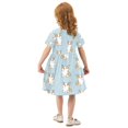 thumbnail image 4 of Girls Short Sleeve A-Line Dress Cute Little Dog Pattern Play Dress Sizes 3T, 4 of 8