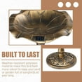 thumbnail image 5 of VINGLI Bird Bath with Solar Lighted Pedestal,Lotus Leaf Shaped,Vintage Decoration with Planter and Feeder, Decorative Bird Bath for Outside Garden Yard (Bronze), 5 of 8
