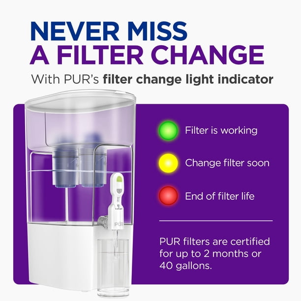 PUR 44 Cup XL Dispenser Filtration System with 2 Filters, W 12.5