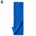 thumbnail image 1 of Golf Towel Waffle Pattern Cotton With Carabiner Cleaning Towels Black/Blue T4K4, 1 of 6