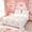 White Pink 01, variant on meiyoeat Watercolor Dreamy Castle Bed Sheets for Kids Girls, Princess Fairy Style Full Size Sheets, Pink White, 4 Pieces