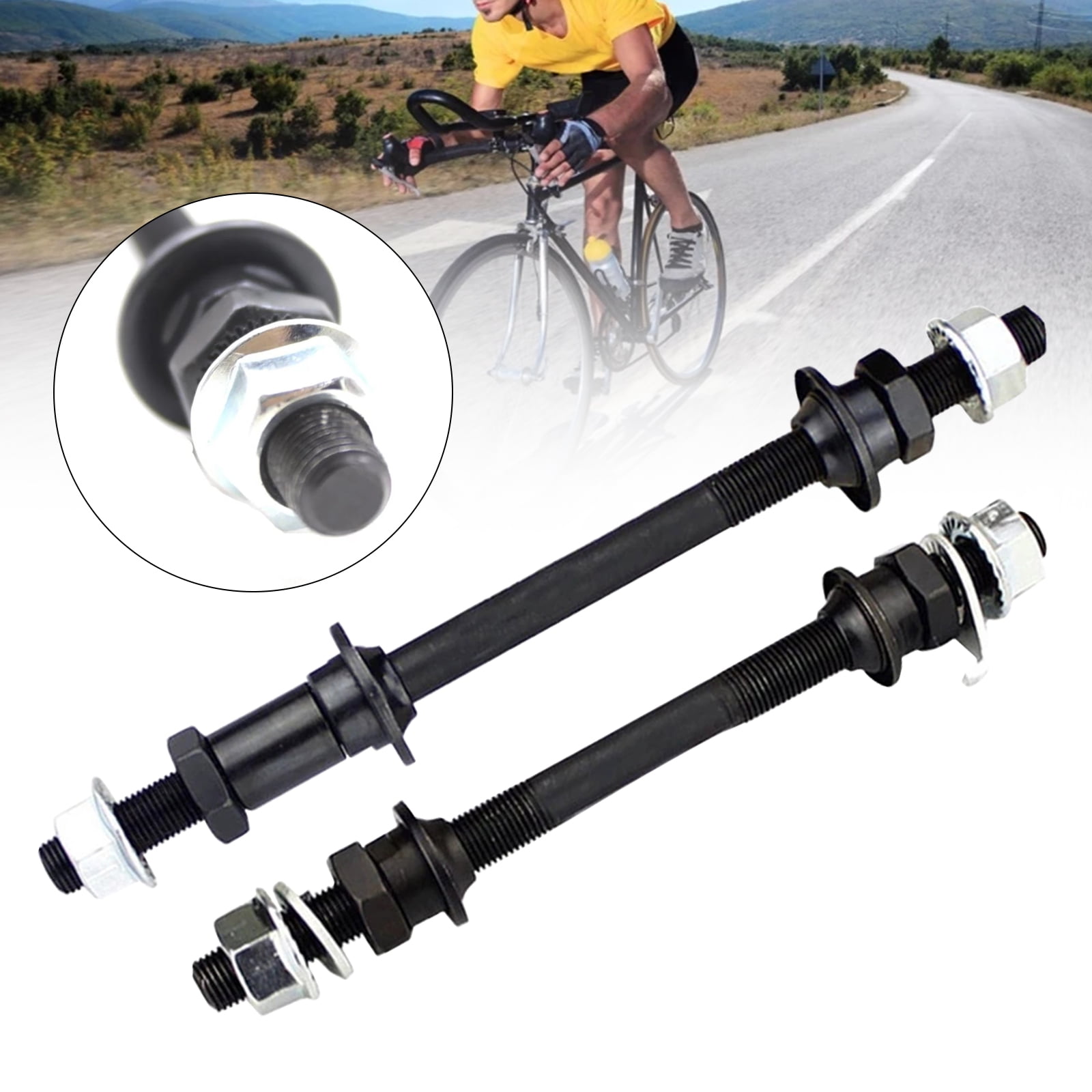 150/180mm MTB Front Rear Axle Bicycle Spindle Solid Shaft Bicycle Wheel Hub Axle 