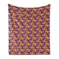 thumbnail image 1 of Tropical Soft Flannel Fleece Throw Blanket, Botanical Aloha with Exotic Tree and Leafy Branches, Cozy Plush for Indoor and Outdoor Use, 50" x 60", Dark Lavender Marigold, by Ambesonne, 1 of 5
