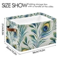 thumbnail image 4 of Yayeee Canvas Storage Basket with Handles for Shelves Fabric Bins Closet Organizer, Peacock Feather, 4 of 8