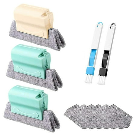 

Window Groove Cleaning Brush Set Hand-Held Door Sliding Track Crevice Corner Brush With Replacement Scouring Pad