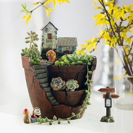 Extra Large Garden Plant Pots Sky Garden Succulent Herb Basket Pot Planter Flower Trough Bonsai Box Plant Home Decor Christmas Gift Present Large Size ()