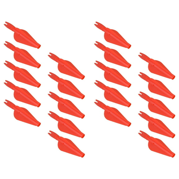 Red Archery Arrow Tails 20 Pcs Plastic Training Accessories for Arrow 4.5 inches