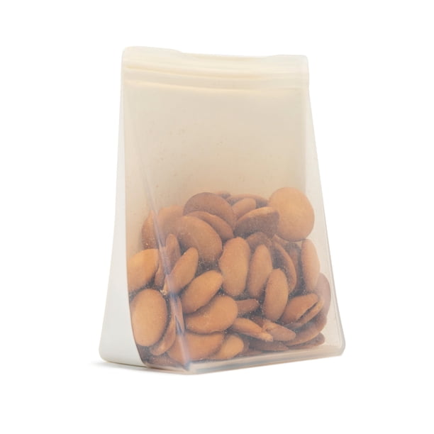 Bolsa de almacenamiento reutilizable de silicona W&P Porter Sandwich 1,5 L, color crema