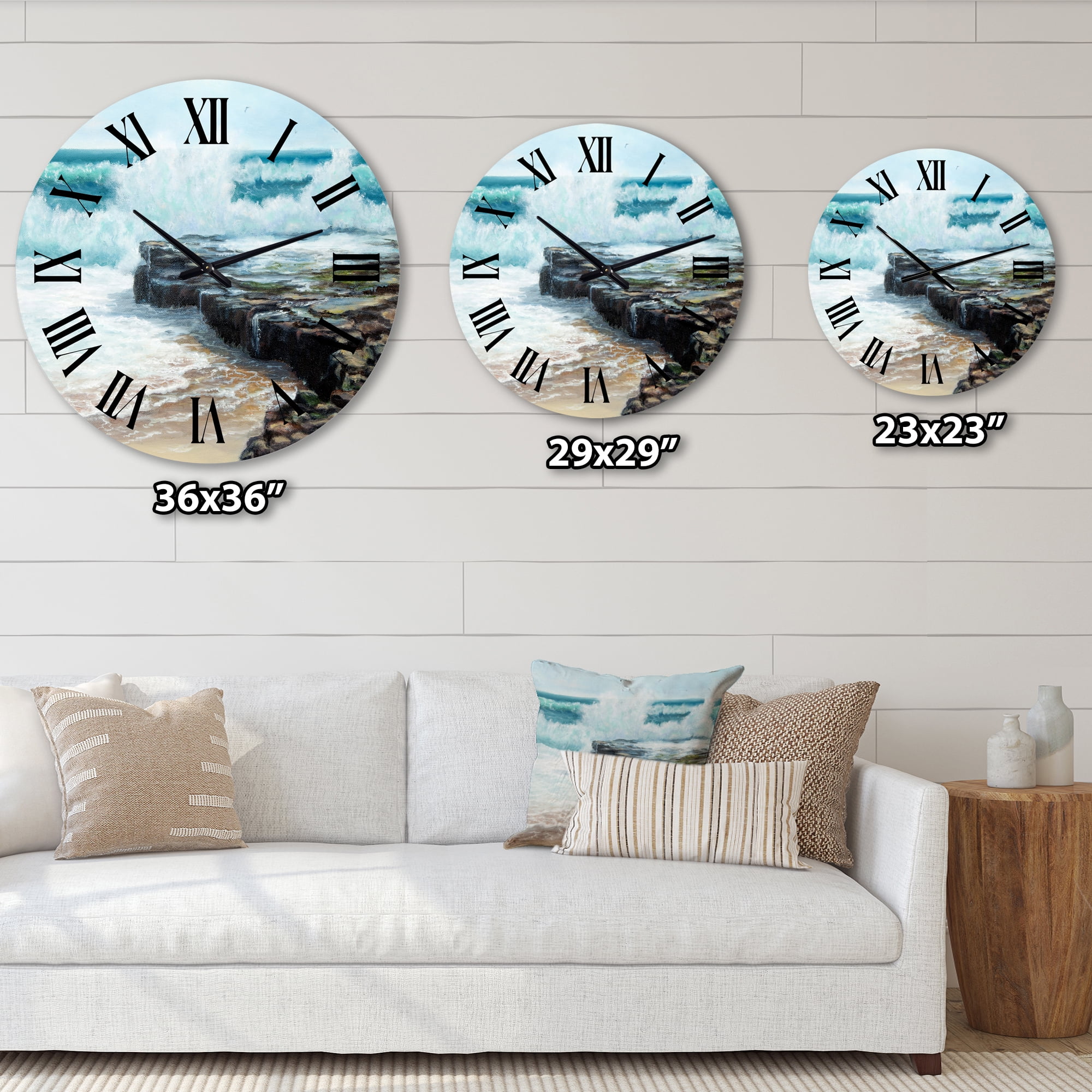 Designart 1 in Coastal Wall Clock