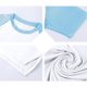thumbnail image 3 of Blusas y camisas de manga corta y cuello redondo para hombre. Blusa de manga corta con cuello redondo, elástica, de color liso y empalmada., 3 of 4