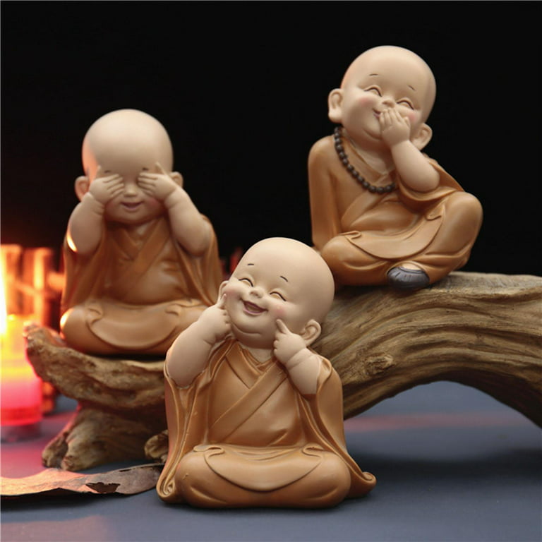 Little Buddha Statue Figurine Buddha Figurines Ornaments Resin Baby Crafts  Dolls Decor Housewarming Gifts Chinese crafts , stand hands together 