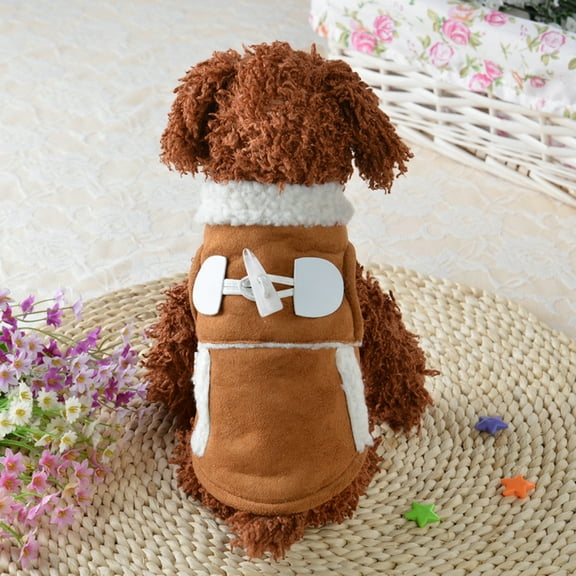 Yesbay Winter Autumn Pet Small Dog Warm Sweater Clothes Coat Costume Jacket Apparel,Brown