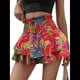 thumbnail image 3 of Mini Shorts con Volantes y Cintura Alta para Mujer Bonitos Shorts Cortos Escalonados con Shorts Debajo Rojo L, 3 of 9