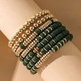 thumbnail image 3 of AEXTO Heishi Clay Bead Bracelets for Women Bohemian Stackable Gold Beaded Stretch Bracelets Elastic Layering Friendship Bracelets Set Boho Jewelry, 3 of 11