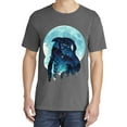 thumbnail image 2 of Wild Bobby, Creepy Winter Beach Night Owl, Animal Lover, Garment-Dyed Washed Look Short Sleeve T-Shirt, Charcoal, Small, 2 of 3