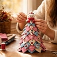 thumbnail image 5 of Christmas DIY Quilted Fabric Tree Craft Kit, Beginner Friendly Holiday Patchwork Sewing Set, 3D Handmade Tabletop Decoration for Home, Office and Gift Giving, 5 of 9