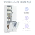 thumbnail image 2 of Aukfa Tall Storage Cabinet with 2 Tilt-Out Laundry Baskets,Freestanding Organizer for Bathroom, Laundry Room, Space-Saving Closet,White, 2 of 8