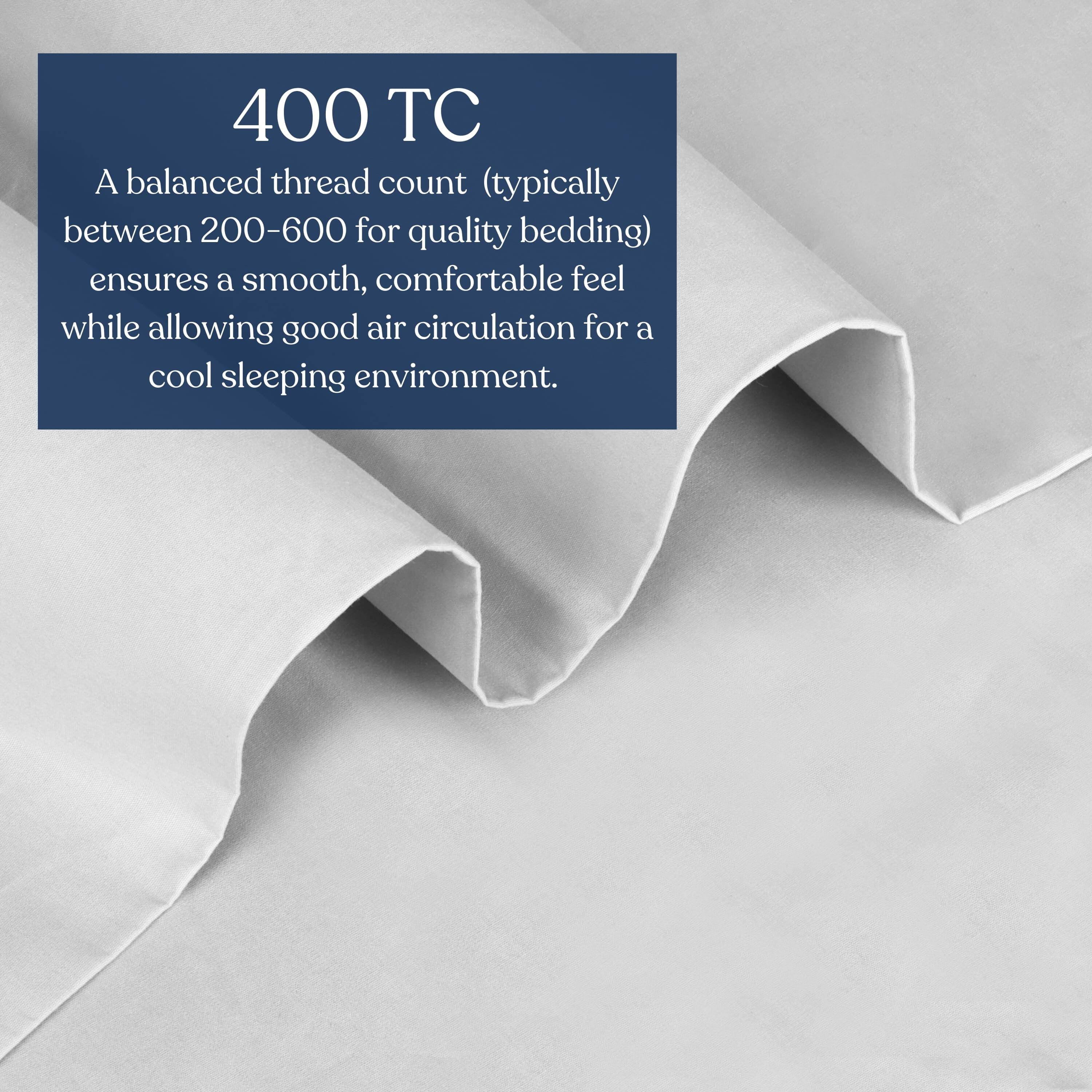 Delara King Organic Cotton Percale Pillowcase Set 2 Pack, 21"x36", 400 Thread Count, Soft Silky Breathable Bedding, GOTS Certified, Light Grey
