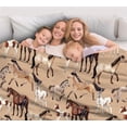 thumbnail image 4 of Horse Blanket Gifts for Women Men Adults,Soft Flannel Horse Plush Throw Blanket Horses Gift Merch Stuff for Bed Couch Office Camping 50"X40", 4 of 7