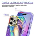 thumbnail image 4 of Casetego for iPhone 15 Pro Max Case,Fashion Marble Full Body Shockproof with Built-in Screen Protector Drop Protective 6.7 inch Phone Cover for Women Girls,Purple, 4 of 7