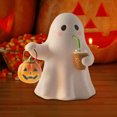 thumbnail image 5 of Handmade Ghost Pumpkin Night Light Cute LED Spooky Statue Lamp Resin Mini Gothic Desktop Halloween Decor Clearance, 5 of 6