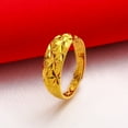 thumbnail image 2 of Live plating 24k simulation gold jewelry ladies rose ring Vietnam sand gold ring-style4, 2 of 6